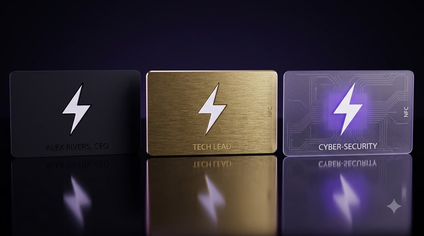 SpotPage Physical Cards Showcase: Stealth Black, Sunset Gold, Frosted Glass